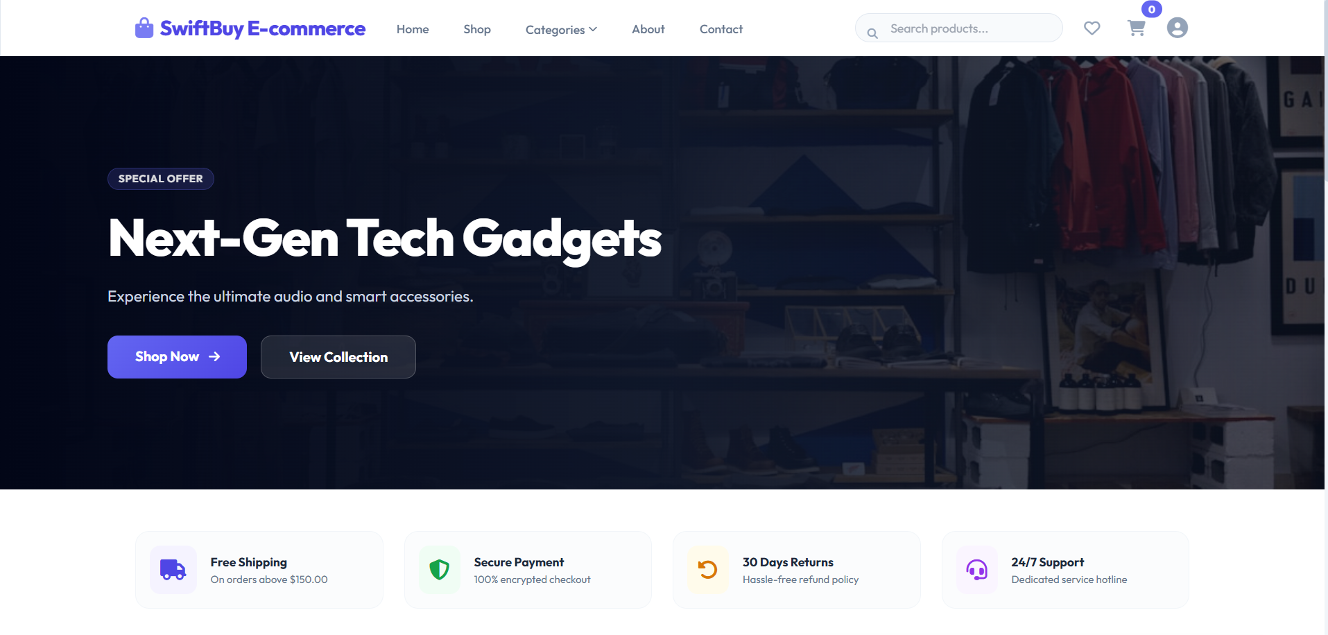 SwiftBuy homepage